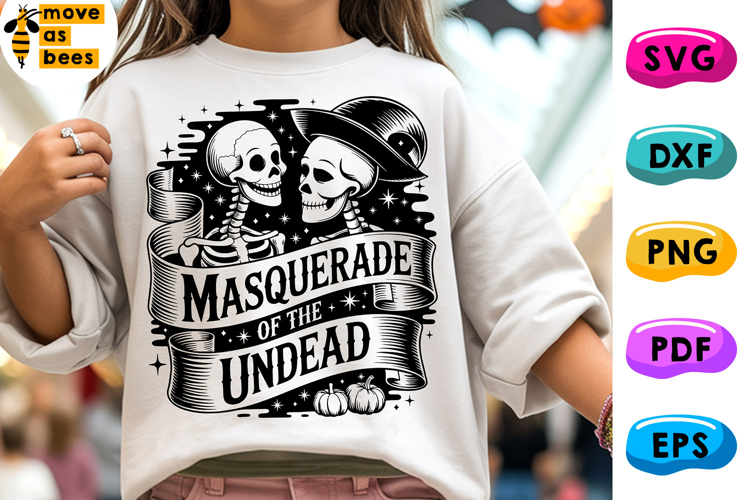 Masquerade Of The Undead Svg, Png, Skeleton Halloween Shirt