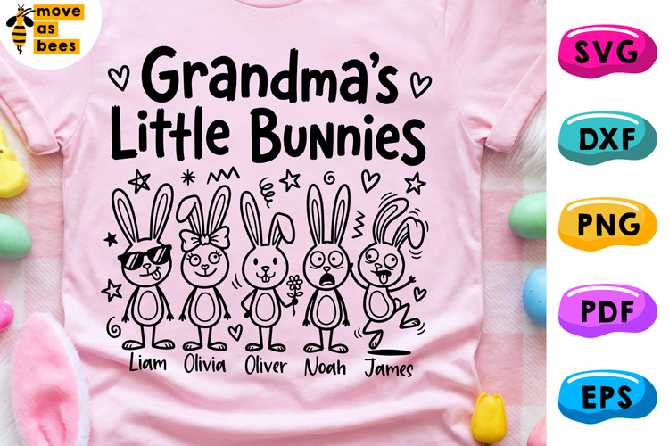 Grandmas Little Bunnies Svg, Png, Grandma Easter Shirt Svg