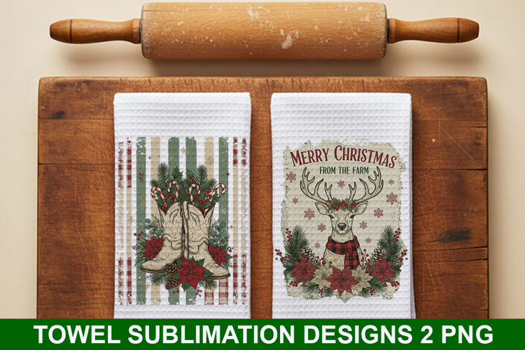 Christmas Towel Sublimation - Christmas PNG Design