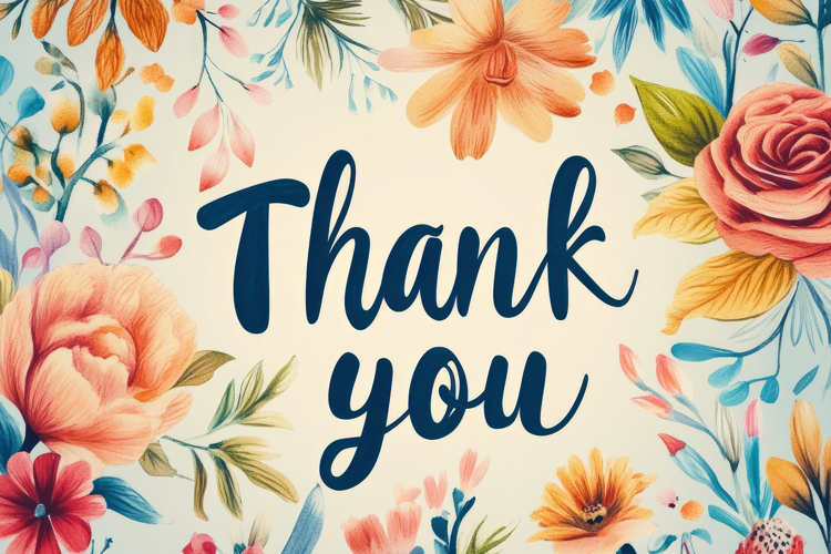 Thank You Floral Background Wallpaper