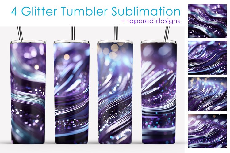 Glitter Tumbler Sublimation. Lavender Stripes Tumbler PNG