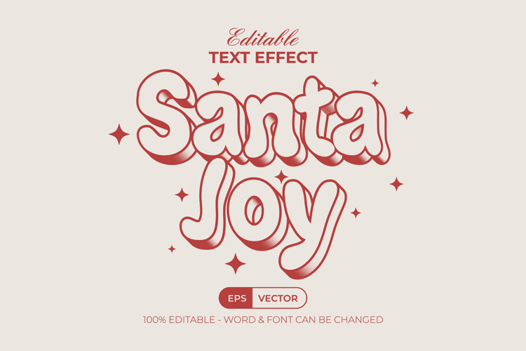 Vintage Text Effect Santa Joy
