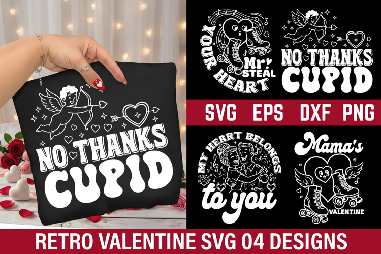 Retro Valentines Day Design - No Thanks Cupid