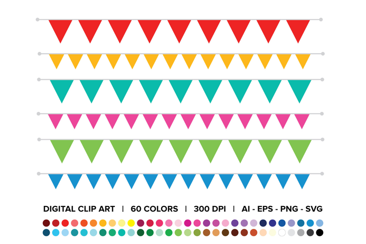 Single Color Triangle Banner Clip Art