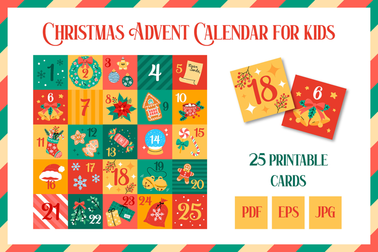 Christmas Advent Calendar Printable PDF | Countdown for Kids