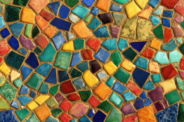 Irregularly Colorful Shaped Glass Pieces Background