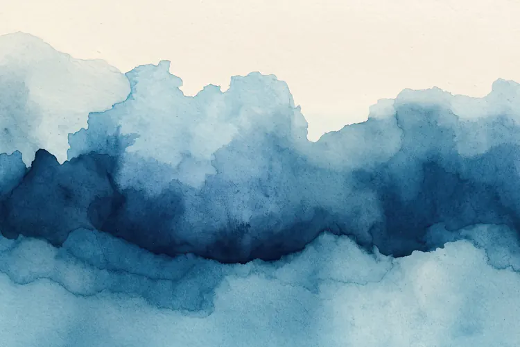 Abstract Blue Watercolor Painting Background