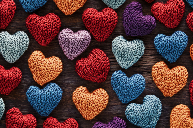 Knitted Heart Background Wallpaper