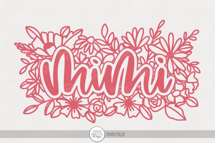 Mimi SVG | Floral Word Art Design for Mothers Day Gifts
