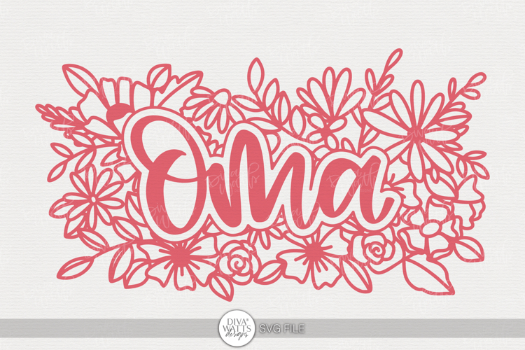 Oma SVG | Floral Word Art Design for Grandma Crafts