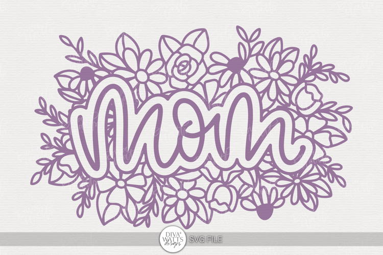 Mom Floral SVG | Mother’s Day Cut File Design