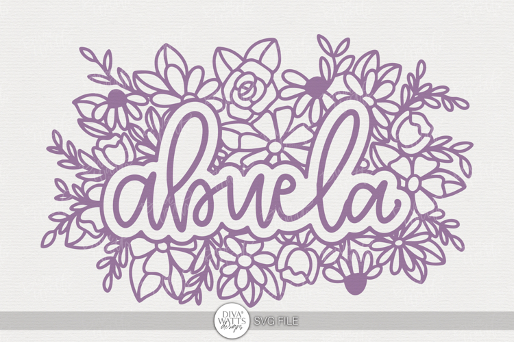 Abuela Floral SVG | Hand Lettered Design