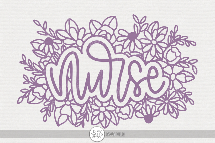Floral Nurse SVG | Hand Lettered Appreciation Design