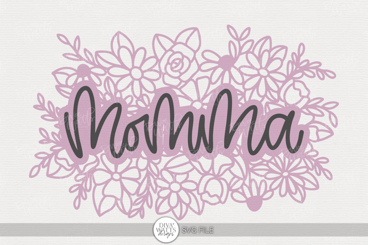 Floral Momma SVG | Hand Lettered Family Design