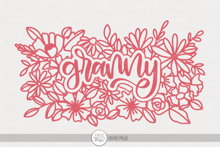 Granny SVG | Floral Word Art for Handmade Gifts