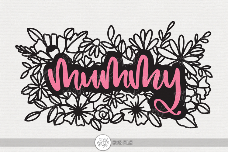Mummy SVG | Floral Word Art for Craft Projects