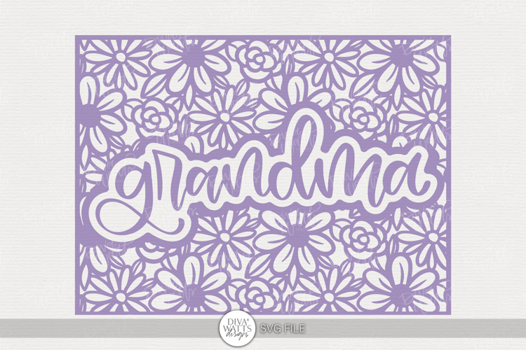 Grandma Floral Cutout Design | Daisy & Rose Pattern