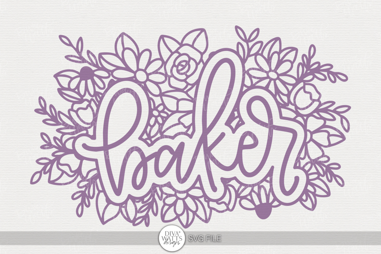 Baker Floral SVG | Hand Lettered Kitchen Design