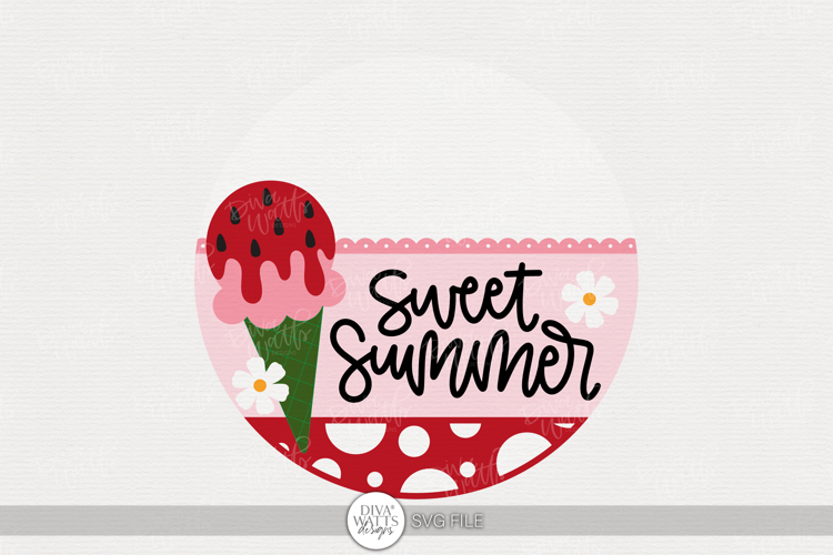 Sweet Summer SVG | Watermelon Ice Cream Cone Design