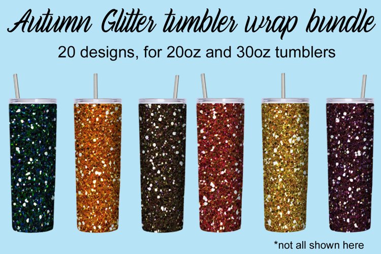 Autumn glitter tumbler wrap bundle example image 1