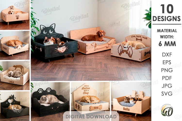 3D Pet Beds Bundle Laser Cut. Pet Furniture. Pet Lover SVG