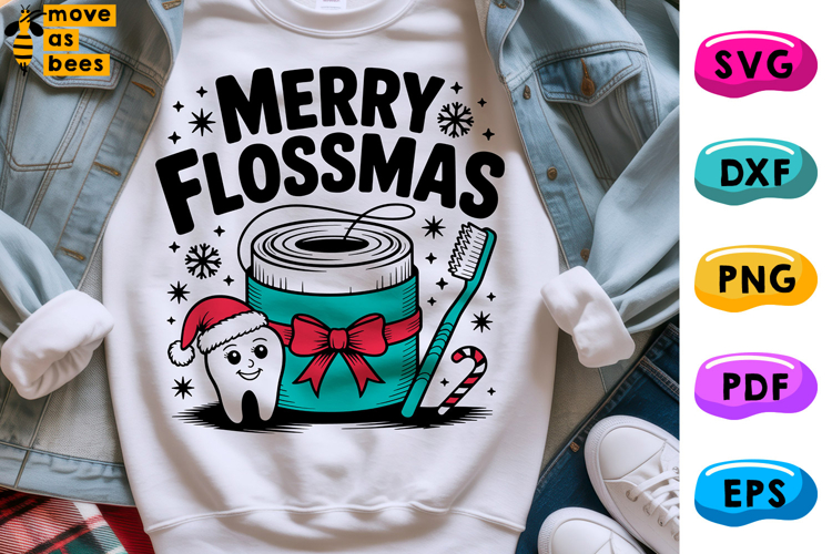 Merry Flossmas Svg, Png,Christmas Dental, Assistant, Dentist