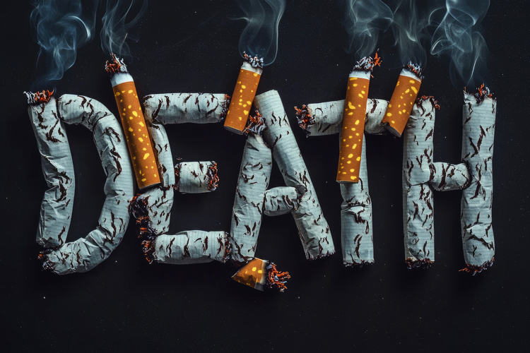 Death Sign From Cigarettes Background