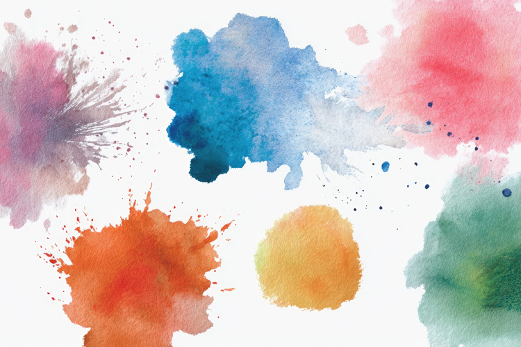 Watercolor Splashes Shades Background Wallpaper