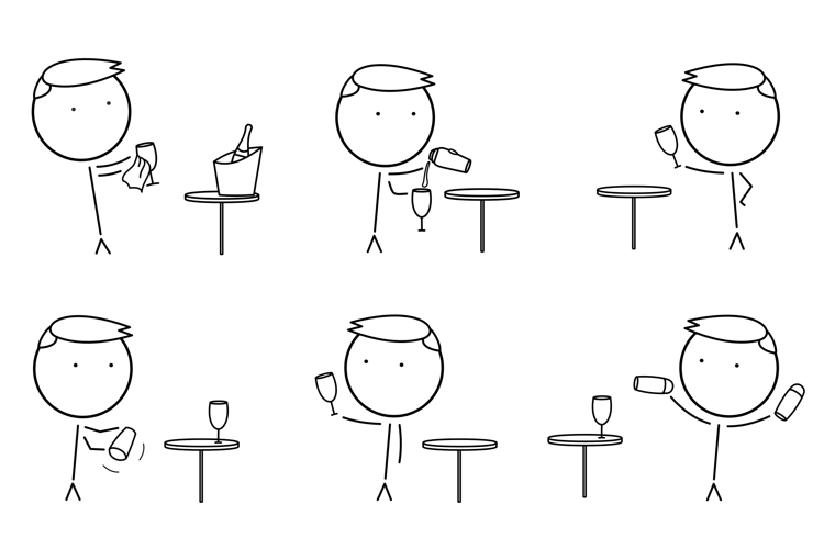 Bartender and waiter icons