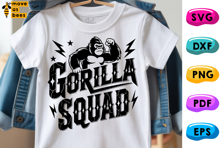 Gorilla Squad SVG, PNG, for Cricut, Sublimation