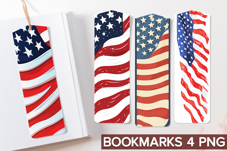4th of July Bookmarks Sublimation - 4th of July Flag PNG