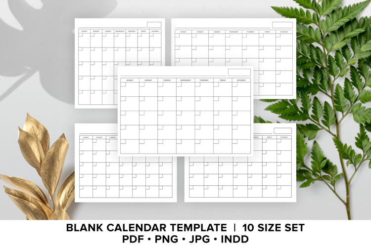 Blank Calendar Page Template Bundle