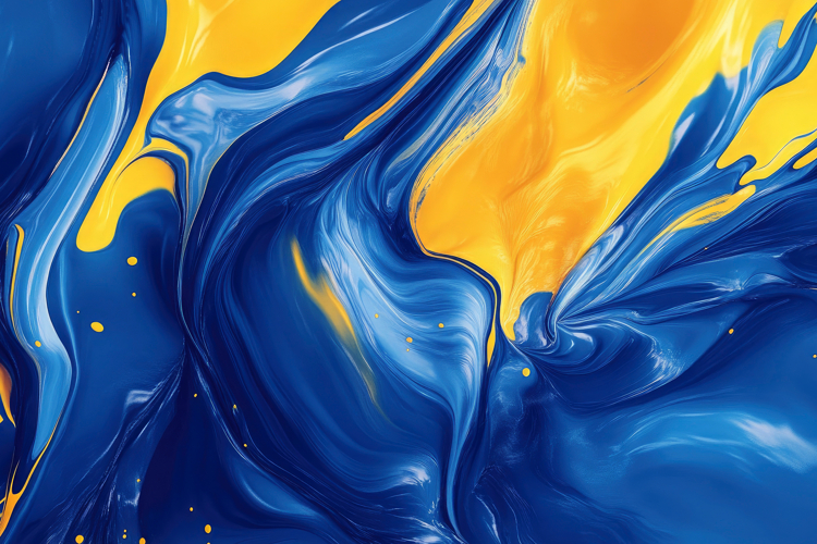 Abstract Blue and Yellow Painting Background Wallpaper