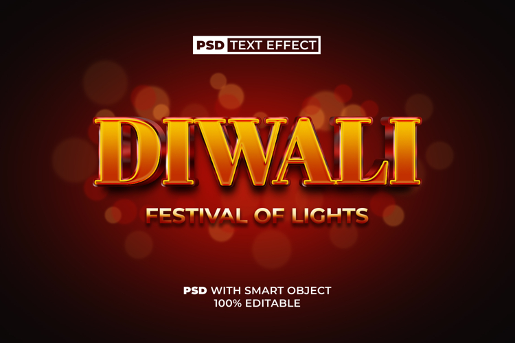 PSD Diwali Text Effec