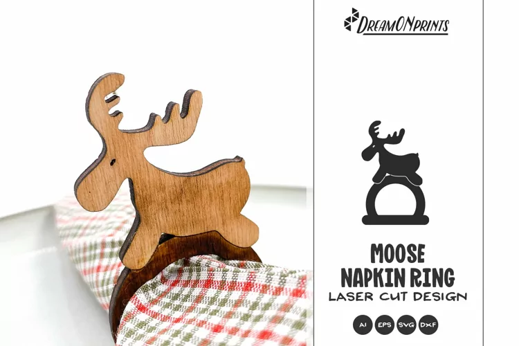 Moose Napkin Ring Laser Cut Design