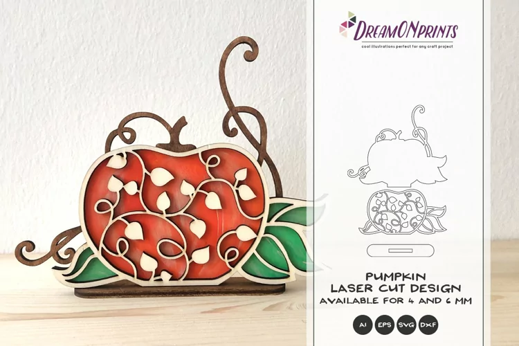 Pumpkin Laser Cut Design | Pumpkin Fall Decor