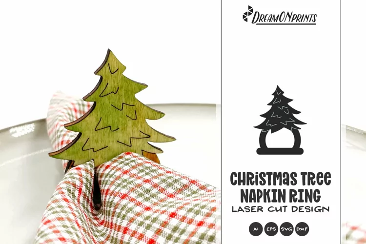 Christmas Napkin Ring Laser Cut Design