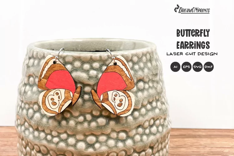 Butterfly Earrings Laser Cut Design | Butterfly Wings