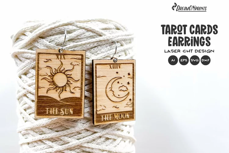 Tarot Card Earrings Laser Cut Design