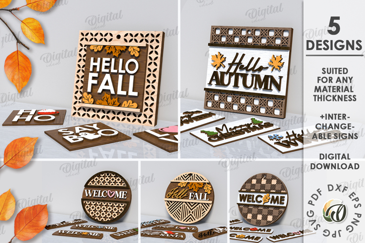 Wooden Replaceable Door Plaques Bundle Laser Cut