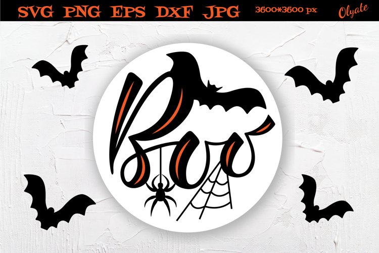 Boo SVG. Halloween Round Sign. Farmhouse Halloween SVG