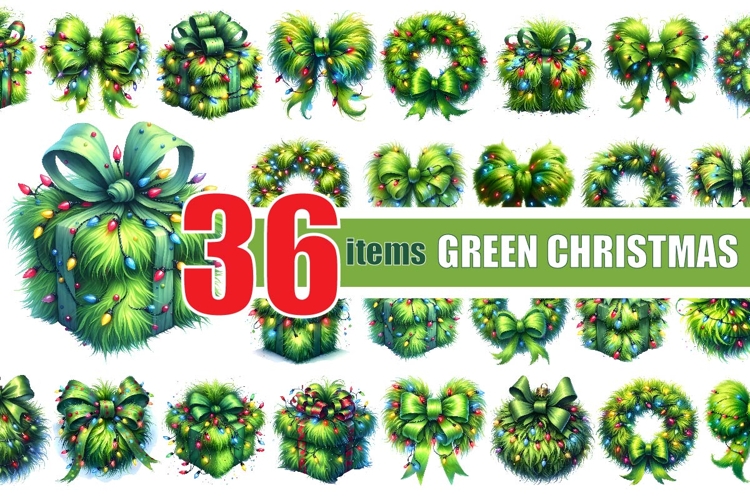 Funny Christmas PNG Green Style