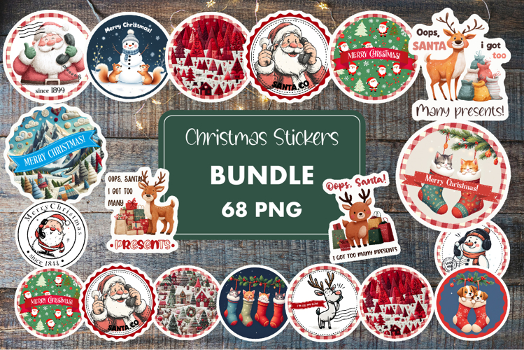 Christmas Stickers Sublimation Bundle