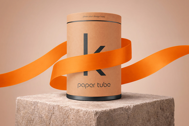 Kraft Paper Tube Mockup