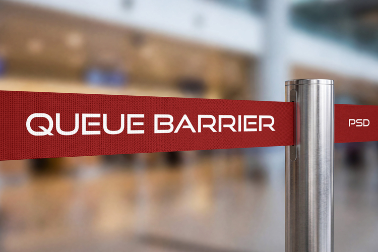 Queue Barrier Branding Mockup