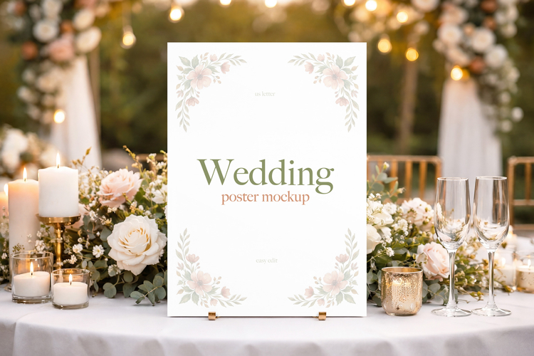 Wedding Poster Sign Mockup