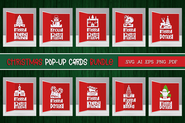 Bundle of Christmas Pop-up Cards - Portrait 4x6