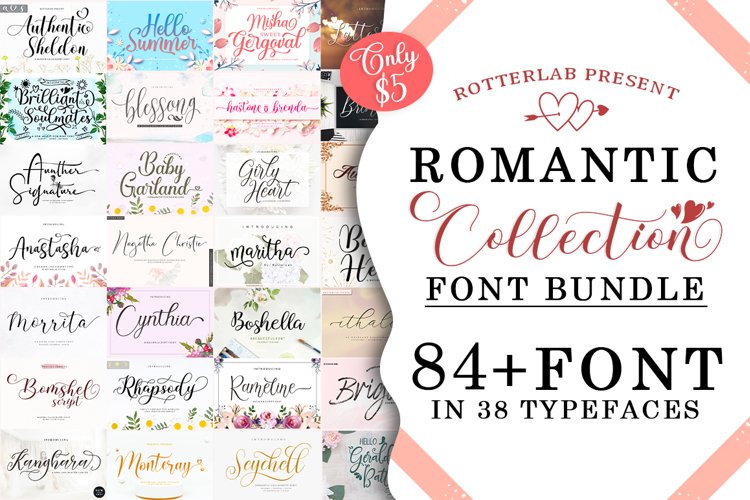 Romantic Collection Font Bundle