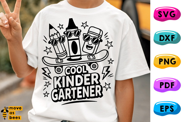 Cool Kindergartener Svg, Png, Kids Back To School Shirt Svg