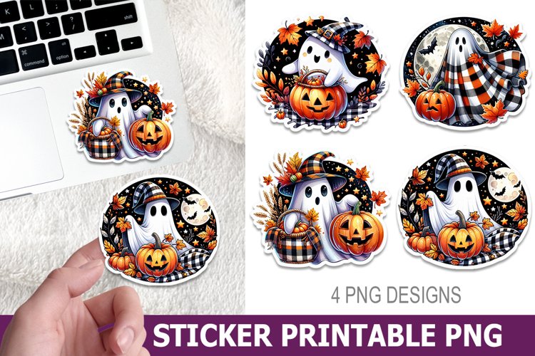 Halloween Ghost Sticker Printable | High Quality 300 Dpi